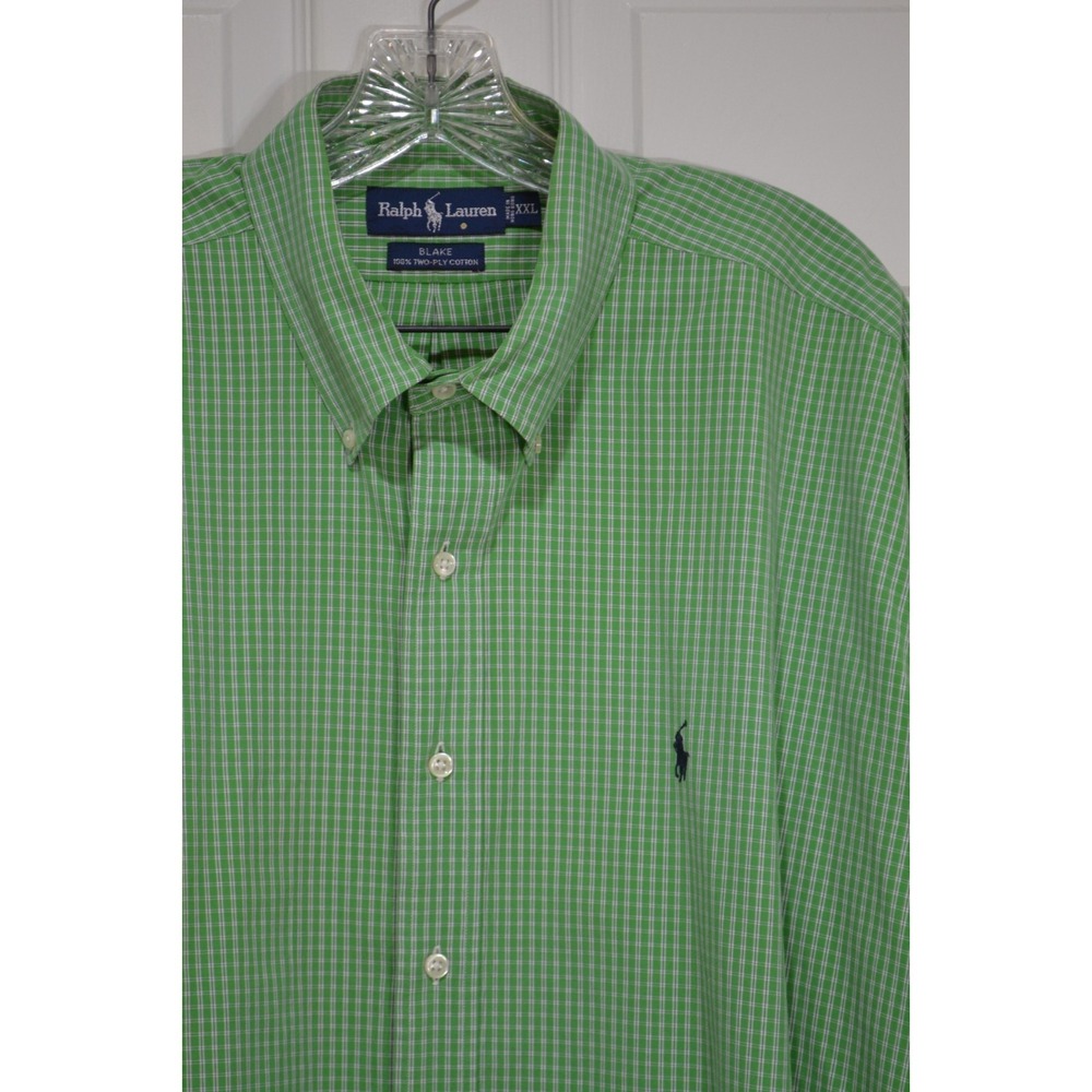 Polo Ralph Lauren Men's 100% Cottom Blake Green Button Down Shirt, Size 2XL - Picture 3 of 7